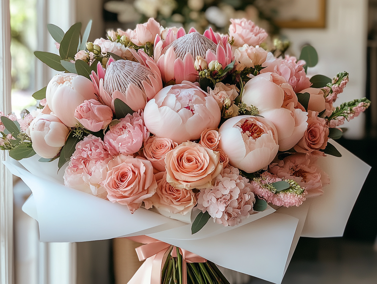 Explore the timeless charm of our Bouquets collection, where every arrangement is a masterpiece of elegance and style. 